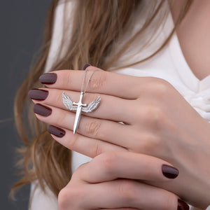 Flying Wings Cross Necklace